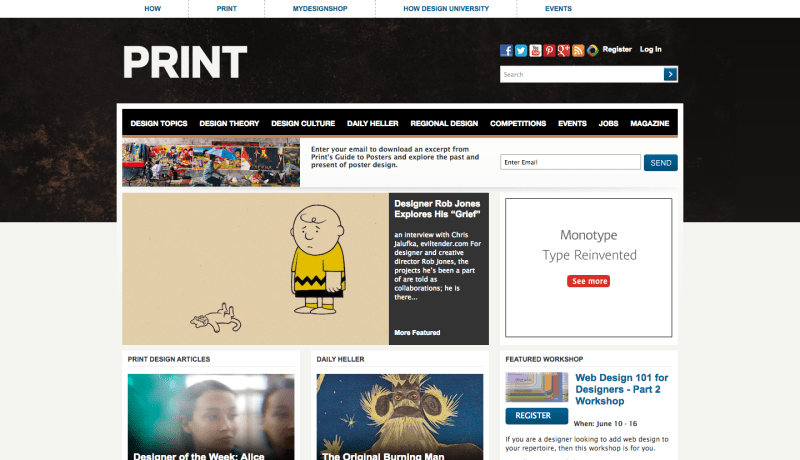 Rob Jones interview on the Print Magazine front page